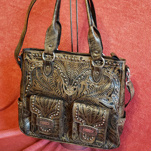 NEW American West embossed leather tote/crossbody